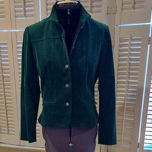 Elie Tahari Green Corduroy Short Jacket Size M